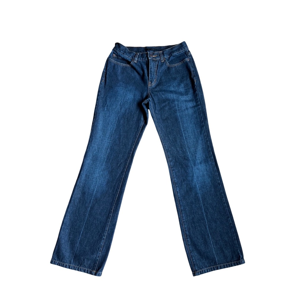 The Limited Womens Wide Leg Jeans Dark Blue Wash 100% Cotton Size 6 Front Crease